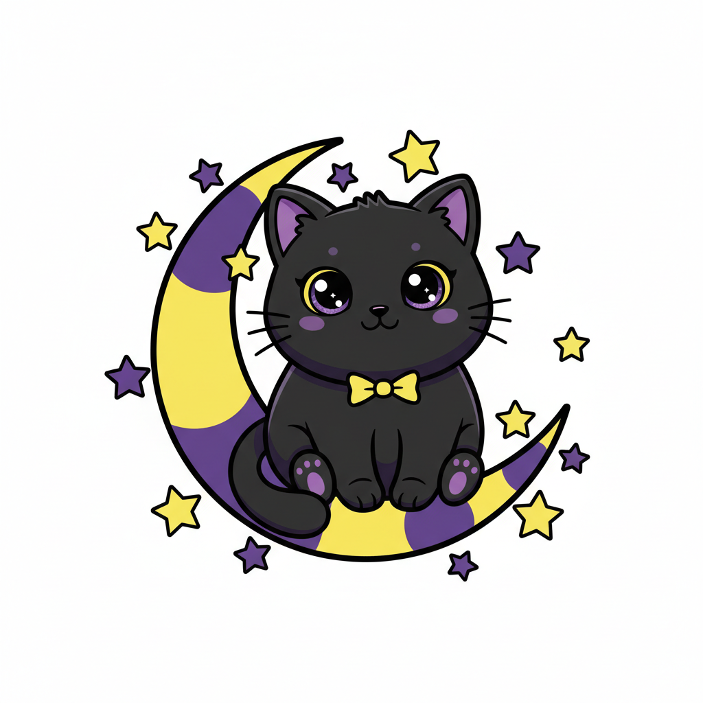 Cat Moon Kids DTF