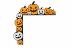 Halloween Kürbis Rahmen Deko – Linke Seite