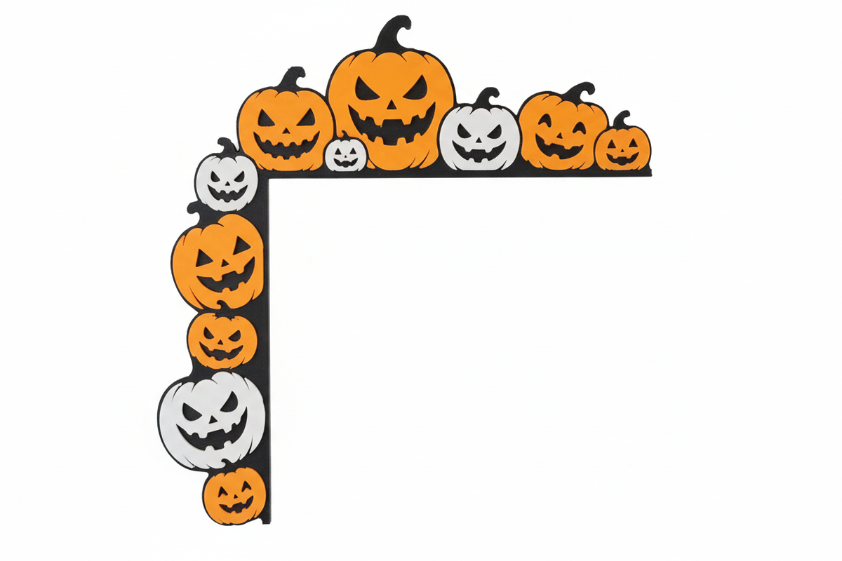 Halloween Kürbis Rahmen Deko – Linke Seite