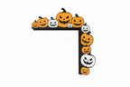 Halloween Kürbis Rahmen Deko – Rechte Seite gespiegelt