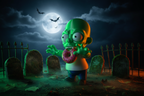 Halloween Zombie Figur – Friedhof Nacht Szene