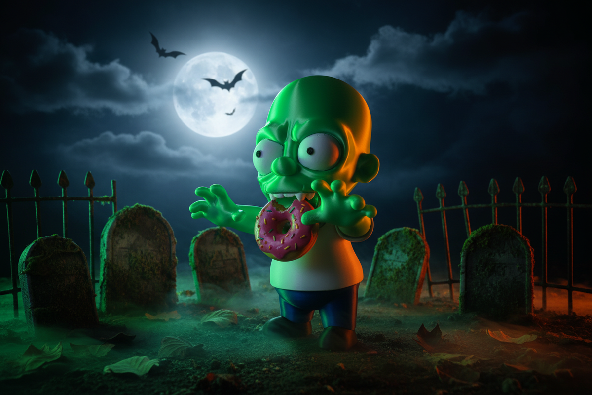 Halloween Zombie Figur – Friedhof Nacht Szene