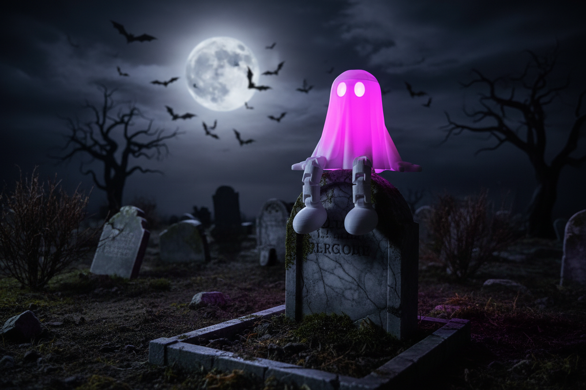 Halloween Geist – pink lila Halloween Nacht Szene