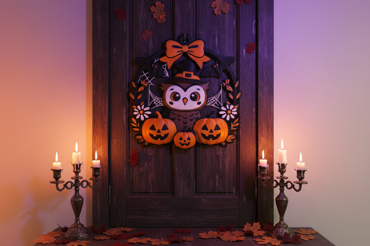 Halloween Türkranz Eule – Halloween Tür Szene