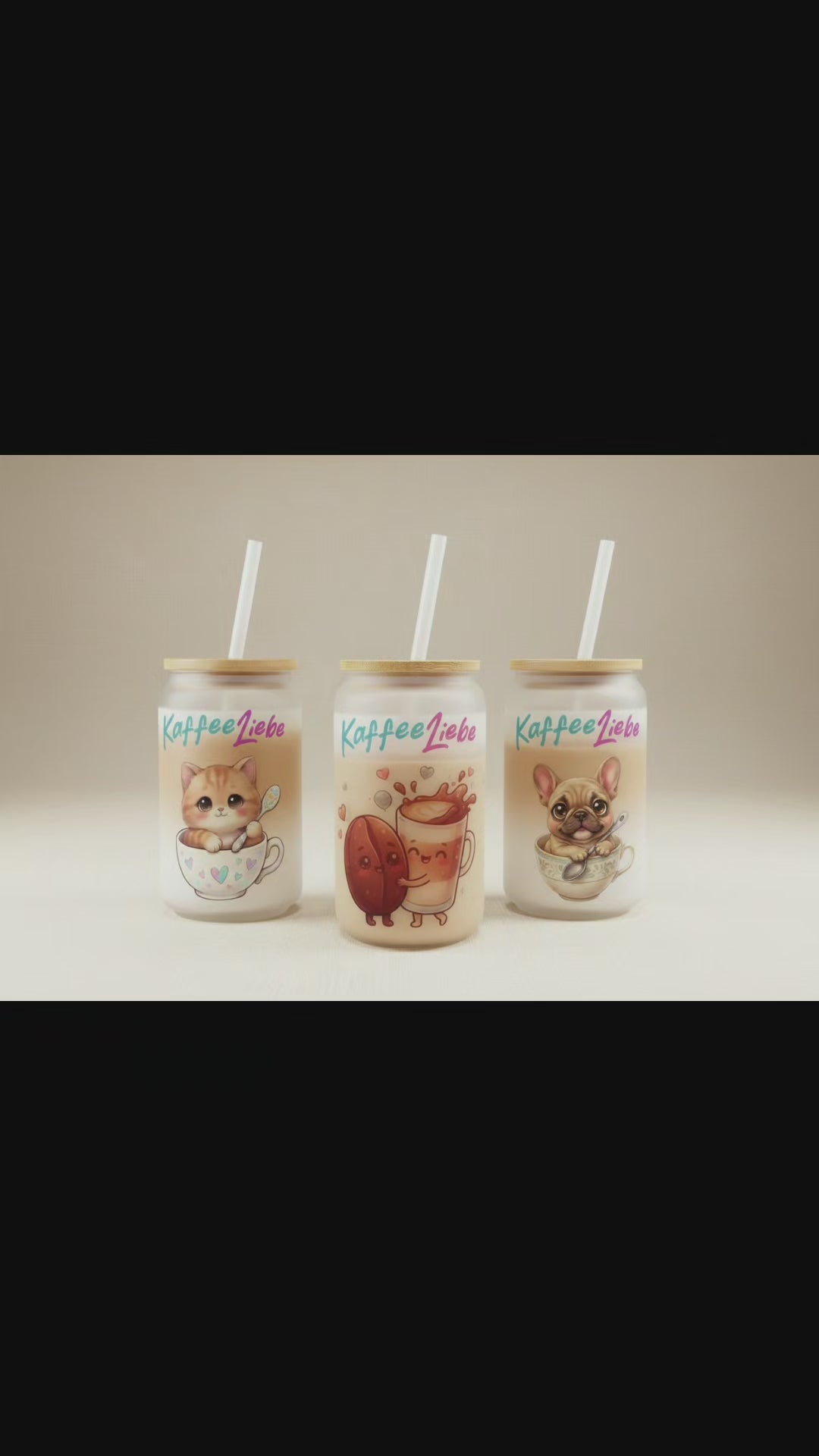 KaffeeLiebe Borosilikatglas – sublimiert - optional mit Personalisierung