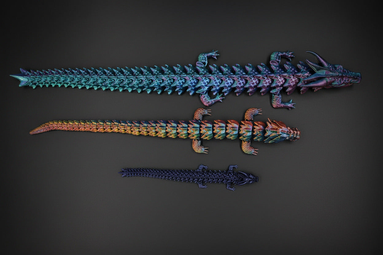 Flexibler 3D-Druck Drache – Beweglich, Bunt & Handgefertigt