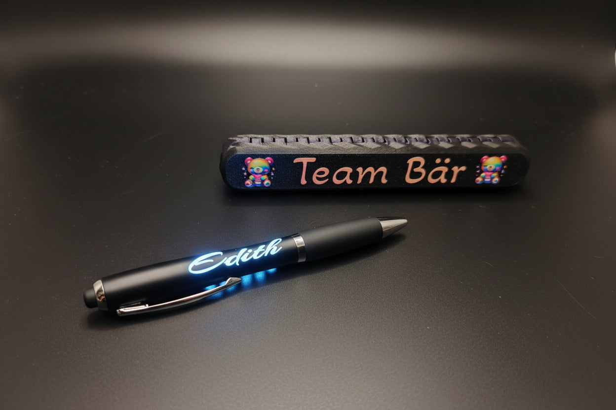 Leuchtender Kugelschreiber mit Gravur – Personalisiert mit LED-Effekt