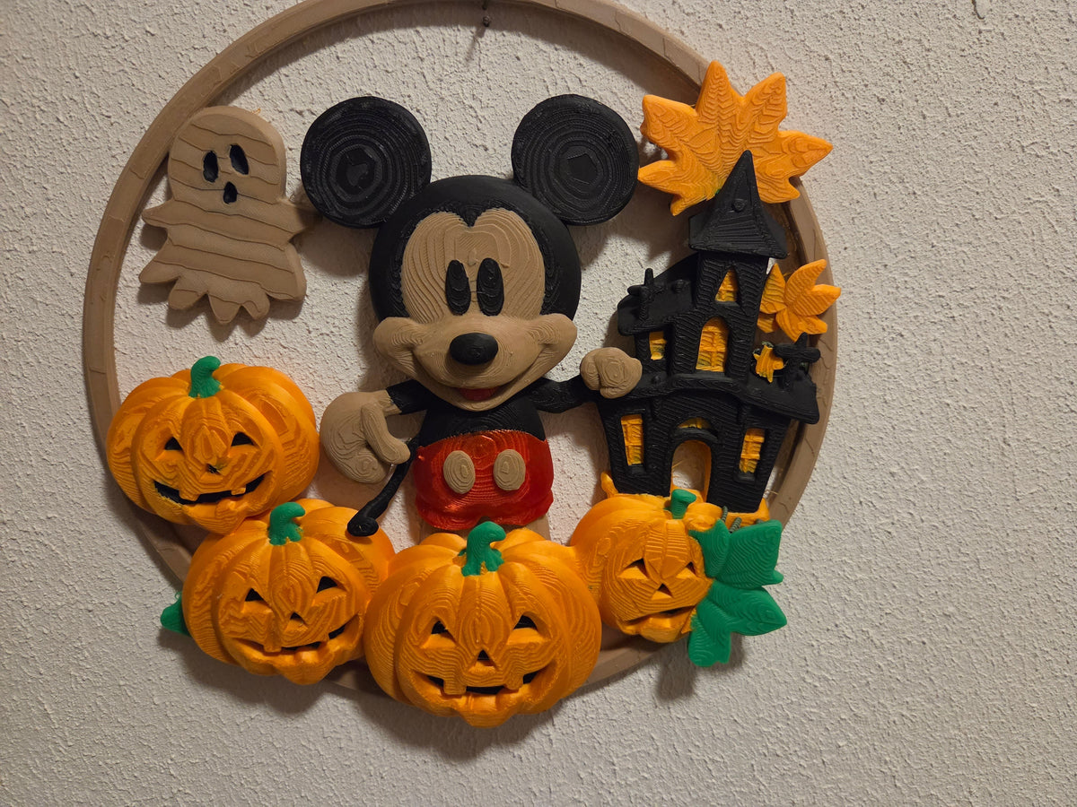 Halloween Türkranz Mickey Mouse – Detailansicht 3D-Effekt