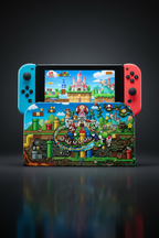 Switch 2 Dock mit Konsole und Mario Cover