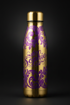 Thermosflasche Gold – Ornamente mit Namenszug